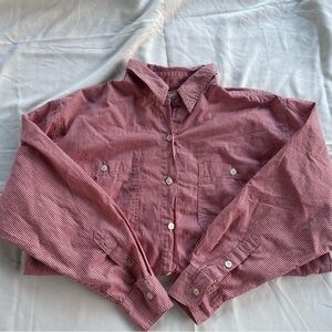 Vintage Red Gingham Button-Up Shirt